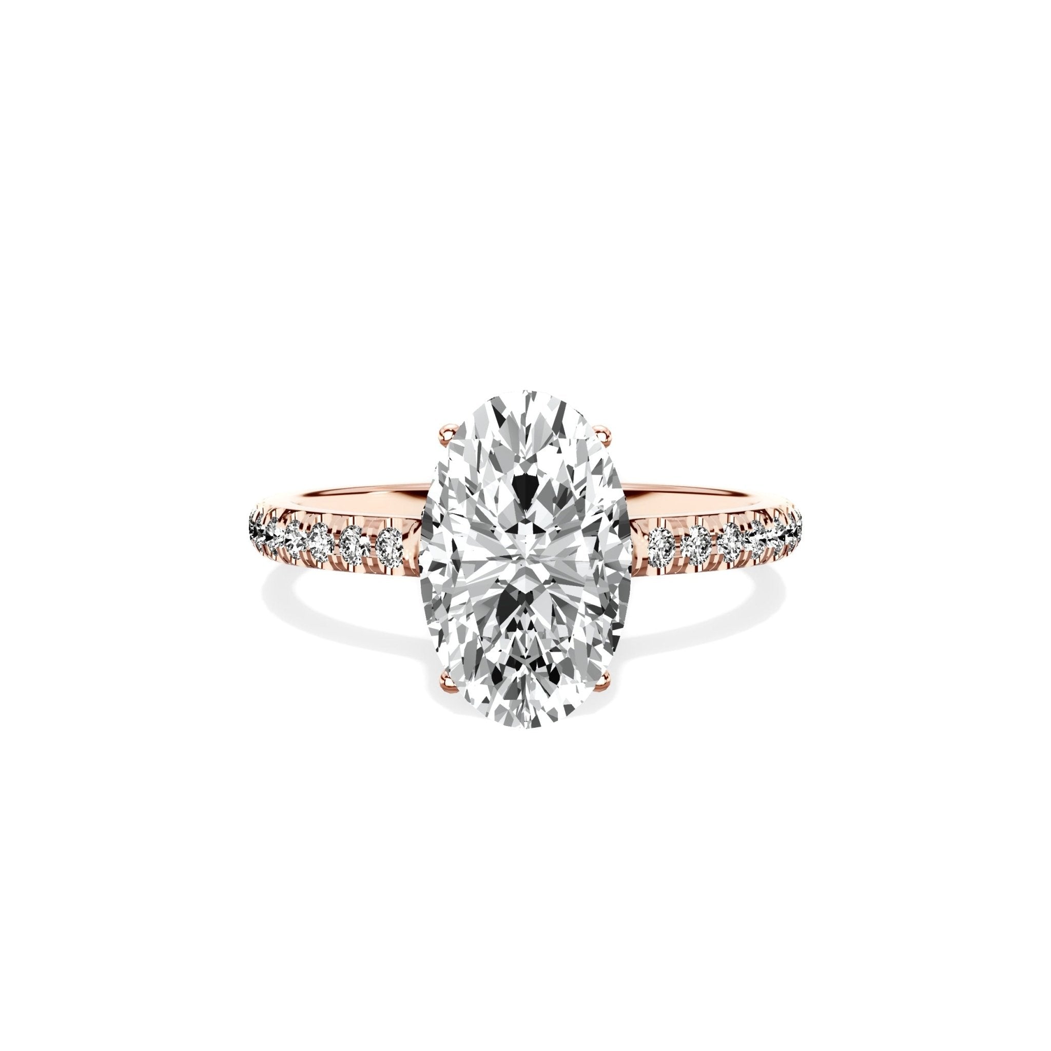 Alluring Hidden Halo 2.02 ct Oval Engagement Ring in Rose Gold - The Better Diamonds