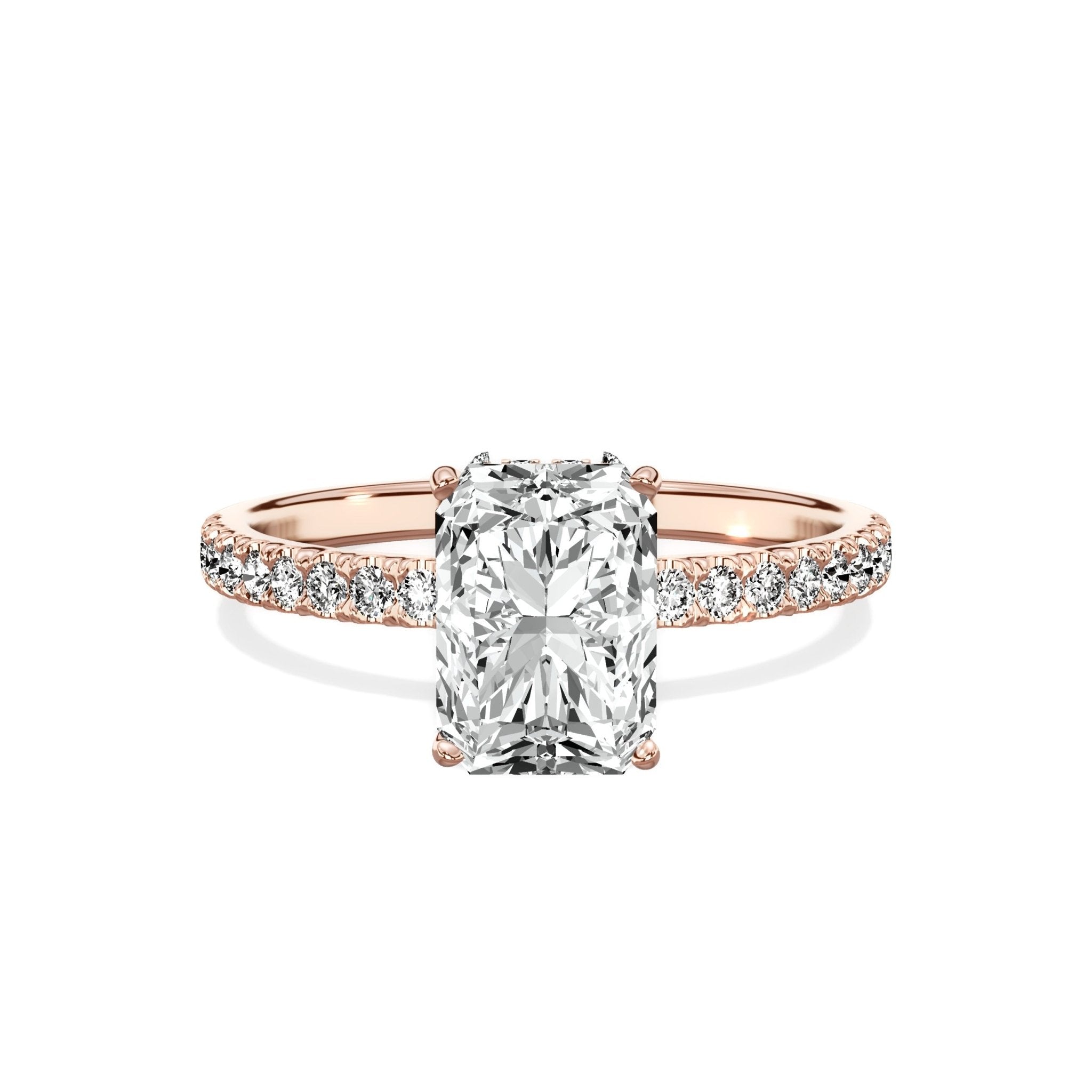 Alluring Hidden Halo Engagement Ring - The Better Diamonds