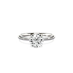 Art Deco Solitaire Round Engagement Ring in White Gold