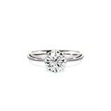 Art Deco Solitaire Round Engagement Ring in White Gold