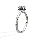 Art Deco Solitaire Round Engagement Ring in White Gold