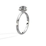 Art Deco Solitaire Round Engagement Ring in White Gold