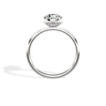 Art Deco Solitaire Round Engagement Ring in White Gold