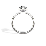 Art Deco Solitaire Round Engagement Ring in White Gold