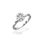 Art Deco Solitaire Round Engagement Ring in White Gold