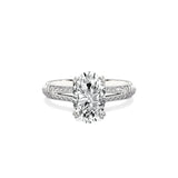 Bali Vintage Style 1.56 ct Oval Engagement Ring in White Gold - The Better Diamonds