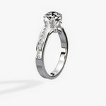 Tapered Solitaire Round Engagement Ring in White Gold