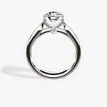 Tapered Solitaire Round Engagement Ring in White Gold