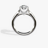 Tapered Solitaire Round Engagement Ring in White Gold