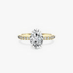 Fortuna Hidden Halo 1.83 ct Oval Engagement Ring in Yellow Gold - The Better Diamonds