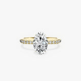 Fortuna Hidden Halo 1.83 ct Oval Engagement Ring in Yellow Gold - The Better Diamonds