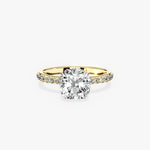 Fortuna Hidden Halo 2.01 ct Cushion Engagement Ring in Yellow Gold - The Better Diamonds
