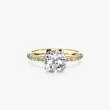 Fortuna Hidden Halo 2.01 ct Cushion Engagement Ring in Yellow Gold - The Better Diamonds