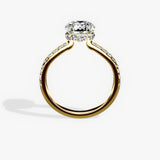 Fortuna Hidden Halo 2.01 ct Cushion Engagement Ring in Yellow Gold - The Better Diamonds