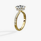 Fortuna Hidden Halo 2.01 ct Princess Engagement Ring in Yellow Gold - The Better Diamonds