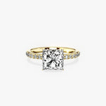 Fortuna Hidden Halo 2.01 ct Princess Engagement Ring in Yellow Gold - The Better Diamonds