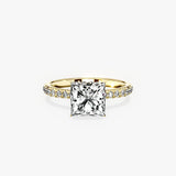 Fortuna Hidden Halo 2.01 ct Princess Engagement Ring in Yellow Gold - The Better Diamonds