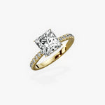Fortuna Hidden Halo 2.01 ct Princess Engagement Ring in Yellow Gold - The Better Diamonds