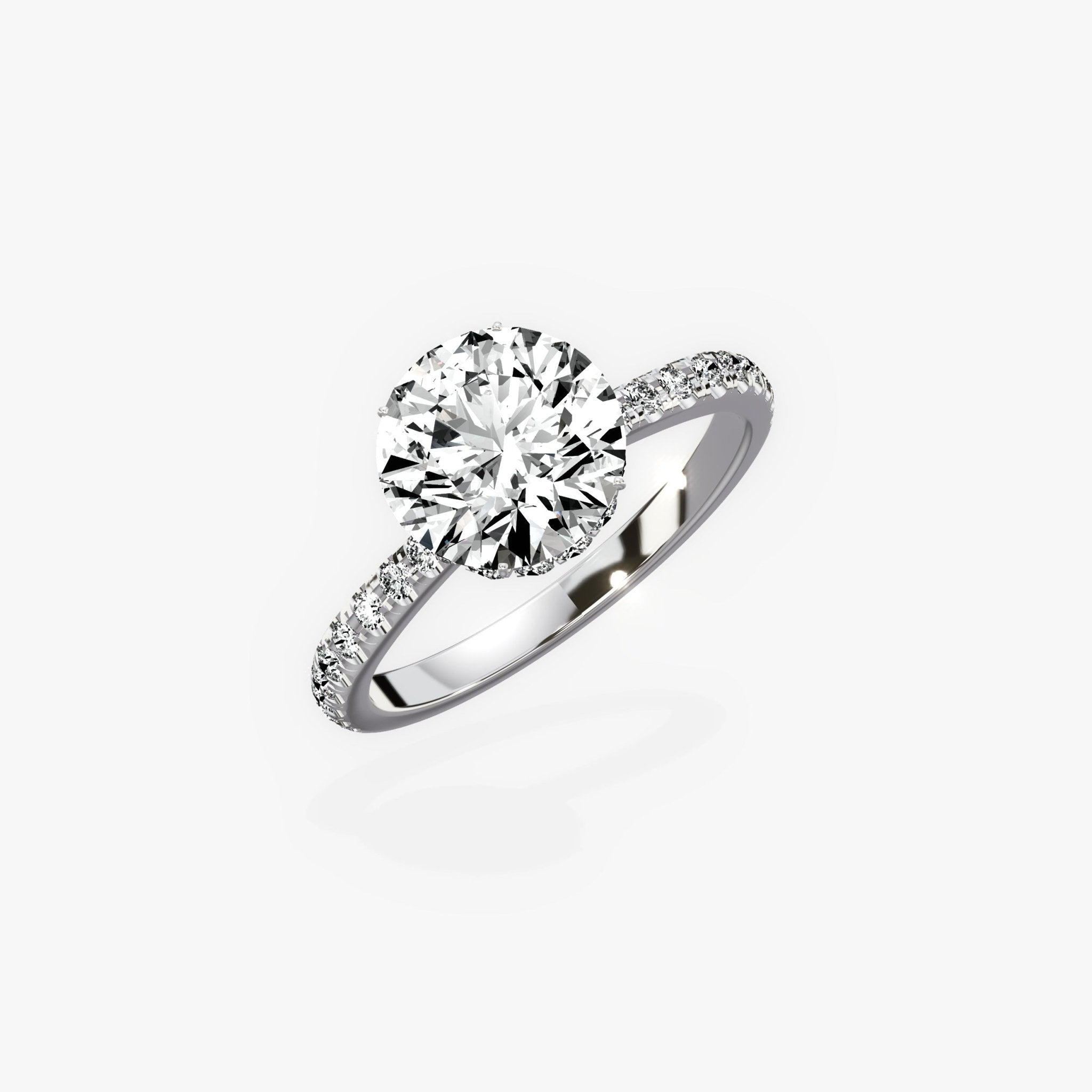 Fortuna Hidden Halo 2.02 ct Round Engagement Ring in White Gold - The Better Diamonds