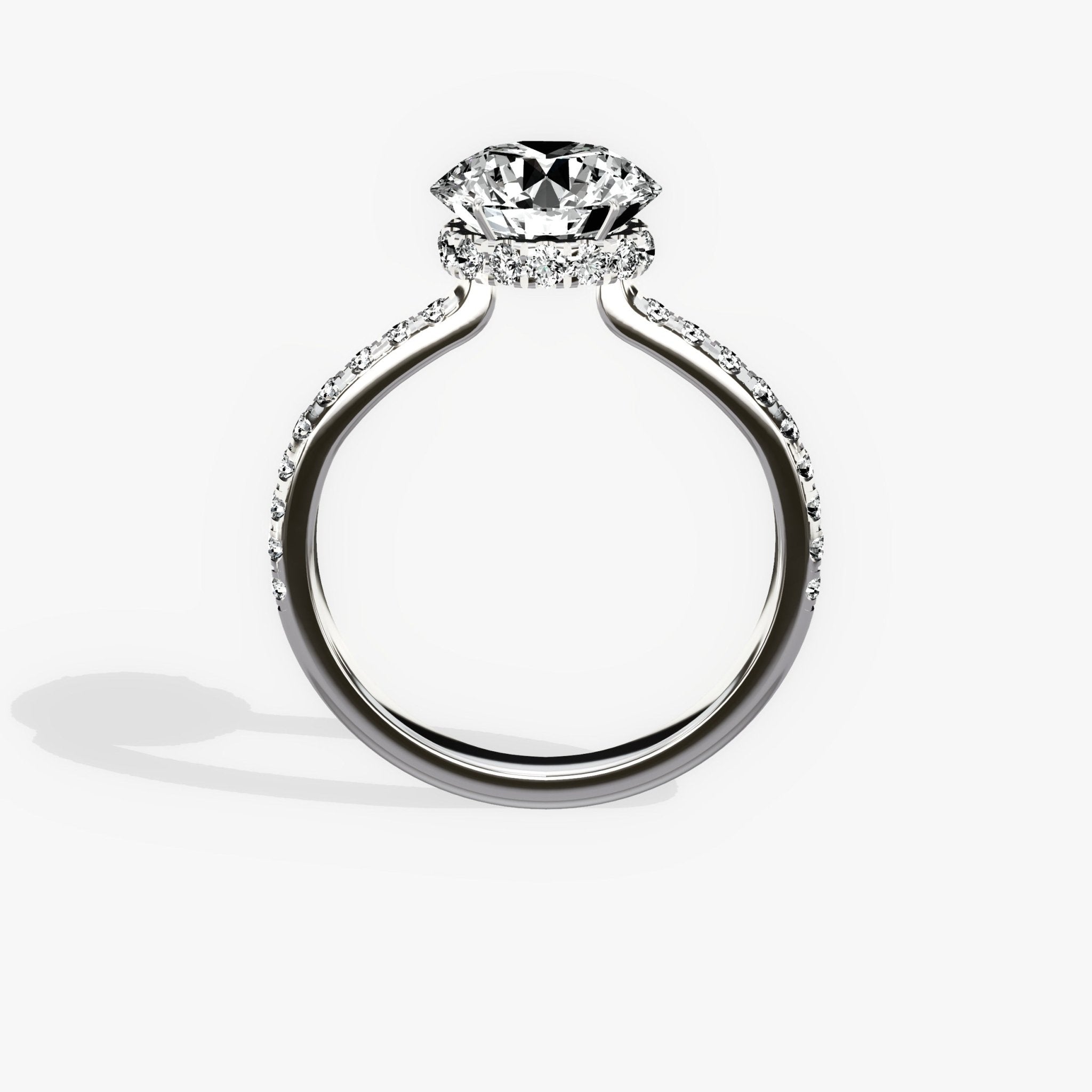 Fortuna Hidden Halo 2.02 ct Round Engagement Ring in White Gold - The Better Diamonds