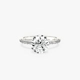 Fortuna Hidden Halo 2.02 ct Round Engagement Ring in White Gold - The Better Diamonds