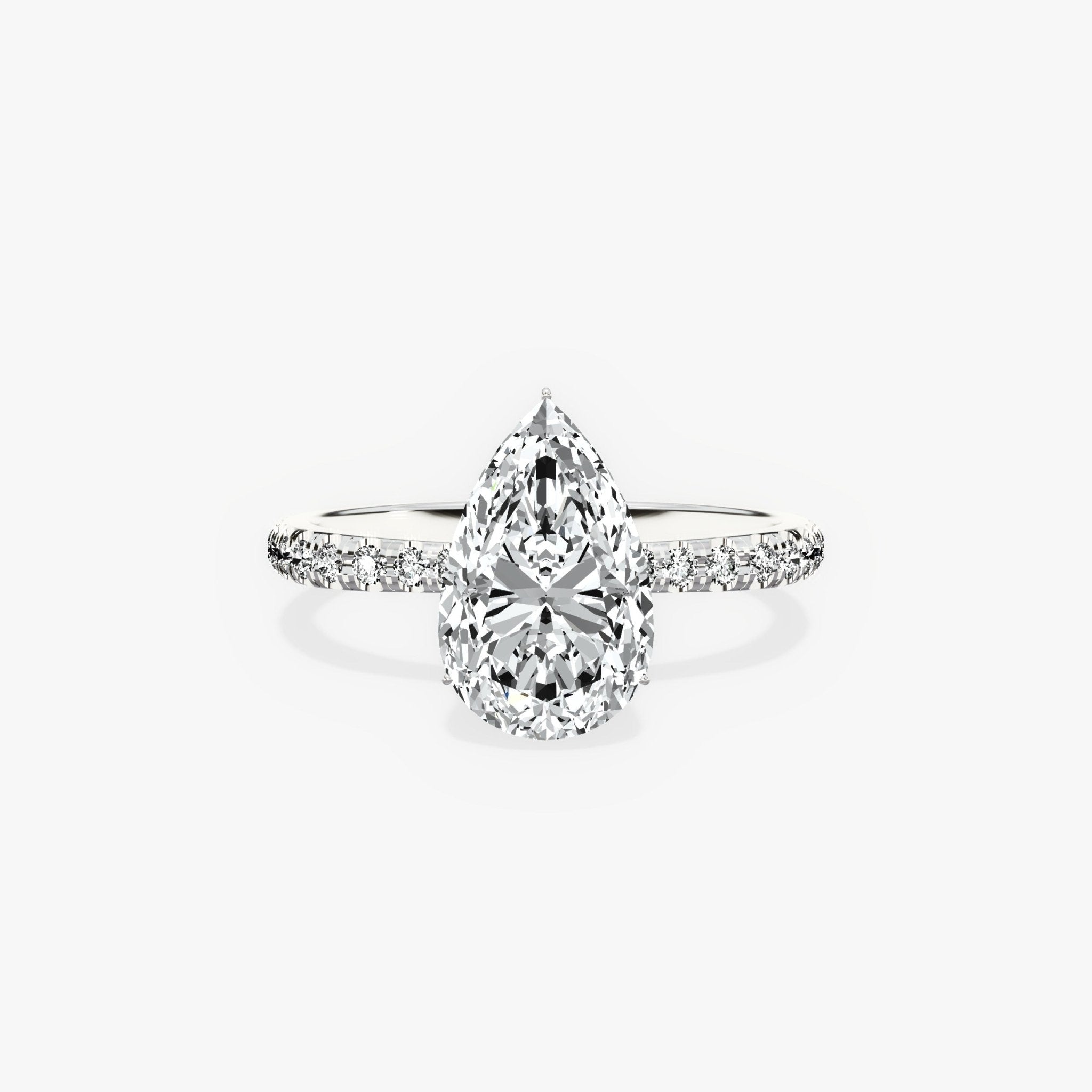 Fortuna Hidden Halo 2.06 ct Pear Engagement Ring in White Gold - The Better Diamonds