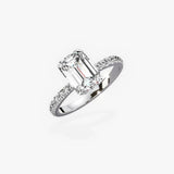 Fortuna Hidden Halo 2.11 ct Emerald Engagement Ring in White Gold - The Better Diamonds