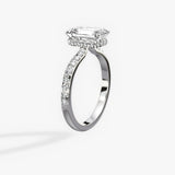 Fortuna Hidden Halo 2.11 ct Emerald Engagement Ring in White Gold - The Better Diamonds