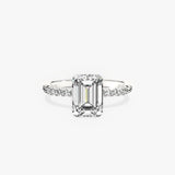 Fortuna Hidden Halo 2.11 ct Emerald Engagement Ring in White Gold - The Better Diamonds
