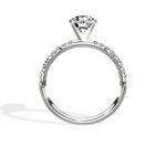 Martini Pave Solitaire Round Engagement Ring in White Gold