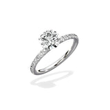Martini Pave Solitaire Round Engagement Ring in White Gold