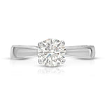 Sercret Diamond Solitaire Round Engagement Ring in White Gold