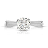 Sercret Diamond Solitaire Round Engagement Ring in White Gold