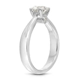 Sercret Diamond Solitaire Round Engagement Ring in White Gold