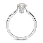 Sercret Diamond Solitaire Round Engagement Ring in White Gold