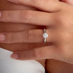 Sercret Diamond Solitaire Round Engagement Ring in White Gold
