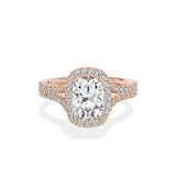 Split Shank Hidden Halo Engagement Ring