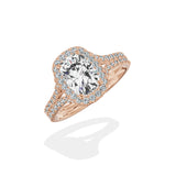 Split Shank Hidden Halo Engagement Ring