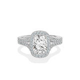 Split Shank Hidden Halo Engagement Ring