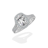 Split Shank Hidden Halo Engagement Ring