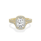 Split Shank Hidden Halo Engagement Ring