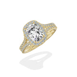 Split Shank Hidden Halo Engagement Ring
