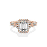 Split Shank Hidden Halo Engagement Ring