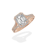 Split Shank Hidden Halo Engagement Ring