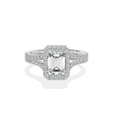 Split Shank Hidden Halo Engagement Ring