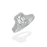 Split Shank Hidden Halo Engagement Ring
