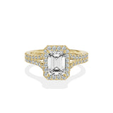 Split Shank Hidden Halo Engagement Ring