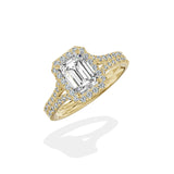 Split Shank Hidden Halo Engagement Ring