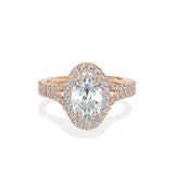 Split Shank Hidden Halo Engagement Ring