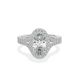 Split Shank Hidden Halo Engagement Ring